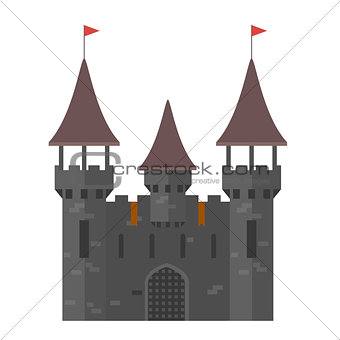 Medieval castle with towers - walled town