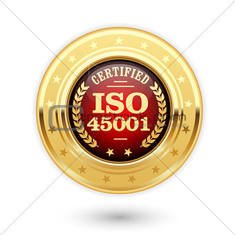 ISO 45001 certified medal - occupational health and safety insig