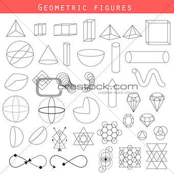 Geometry outline vector shapes.
