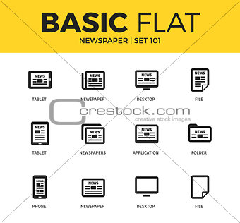 Basic set of Newspaper icons