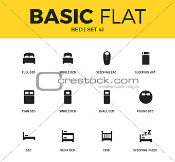 Basic set of bed icons
