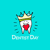 Happy dentist day, tooth sketch for your design