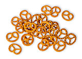 Heap crunchy pretzels with salt
