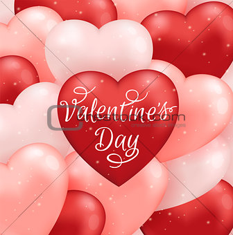 Valentine card with balloons