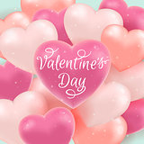 Valentine background with balloons