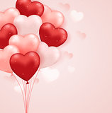 Red and pink heart balloons