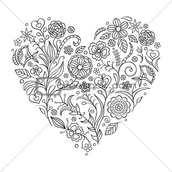 floral valentines heart