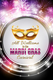 Mardi Gras Party Holiday Poster Background. Vector Illustration