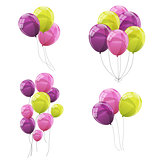 Color Glossy Balloons Set Vector Illustration
