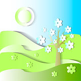 season is spring. vector stylized image