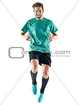 soccer player man happy celebration  isolated