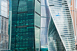 modern skyscrapers of steel and glass