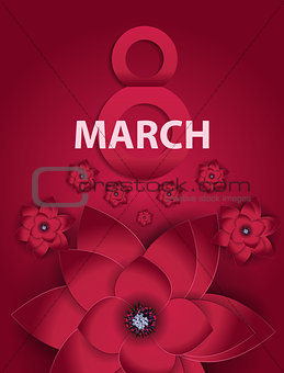 Poster International Happy Women s Day 8 March Floral Greeting c