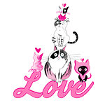 Lovers funny graphics cats
