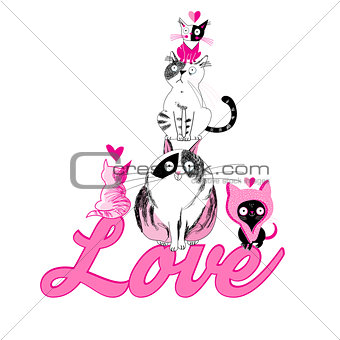 Lovers funny graphics cats
