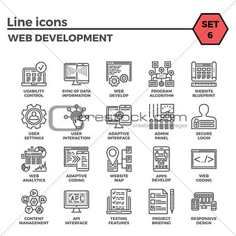 Web Development Line Icon Set
