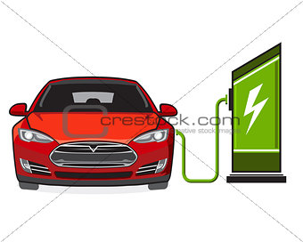 Electric car and filling station