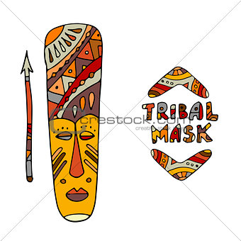 Tribal mask ethnic, sketch for your design