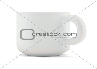 Tea cup isolated on white front view
