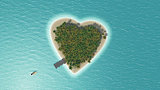 3D heart shaped tropical island
