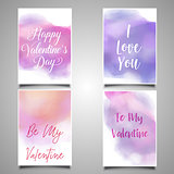 Valentine's Day cards with watercolor designs 