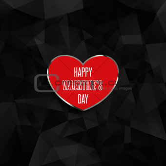 Valentine's day heart on low poly background 