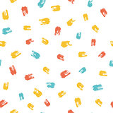 Seamless multicolored baby vector free hand doodle stains texture, dry brush ink art.