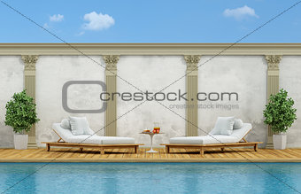 Luxury outdoor swimming pool