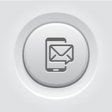 Mobile Marketing Icon. Grey Button Design.