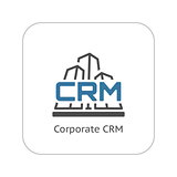 Corporate CRM System Icon. Flat Design.