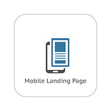 Mobile Landing Page Icon. Flat Design.