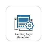 Landing Page Generator Icon. Flat Design.