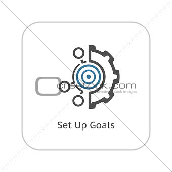 Set Up Goals Icon. Flat Design.