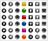 Set web buttons with icons. Vector