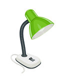 Desk electric lamp with green cap