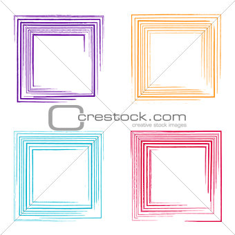 Colorful vector grunge square frames