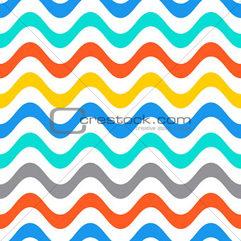 Seamless summer wavy line pattern