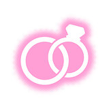 Vector wedding rings silhouette icon