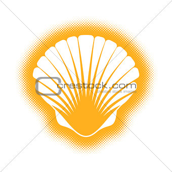 Vector scallop seashell silhouette icon