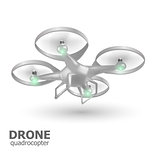 flying drone quadrocopter logo template. Vector illustration