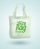 Eco Fabric Cloth Bag Tote Isolated on White Background. Care about the Environment. Vector illustration