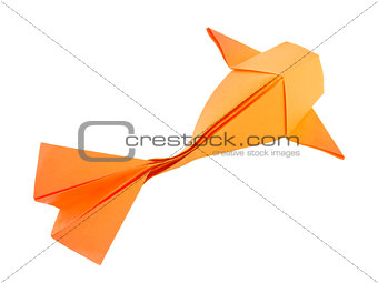 Orange fish of origami.