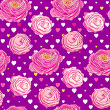 Seamless pattern with blooming flowers