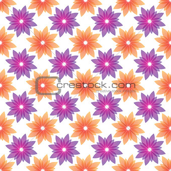 orange and violet flowers seamless