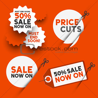 White sale signs
