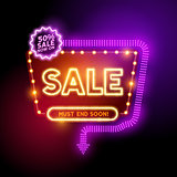 Glowing Neon Sale Sign