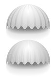 round striped awnings