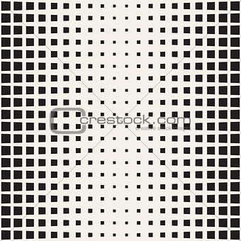 Stylish Minimalistic Halftone Grid. . Vector Seamless Black and White Pattern