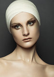 Beauty girl bandage plastic surgery make up face