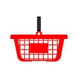 Shopping basket or cart - red colour.